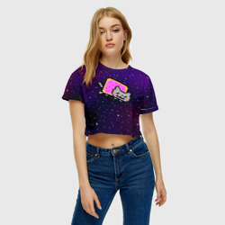 Женская футболка Crop-top 3D Nyan Cat - фото 2