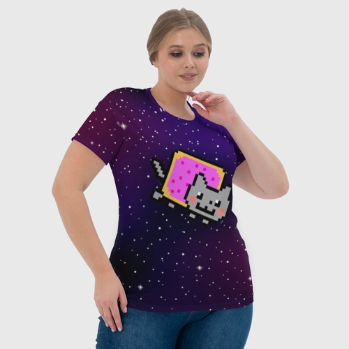 Женская футболка 3D с принтом Nyan Cat, фото #4