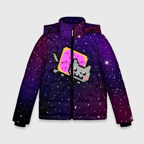 Зимняя куртка для мальчиков 3D с принтом Nyan Cat, вид спереди #2