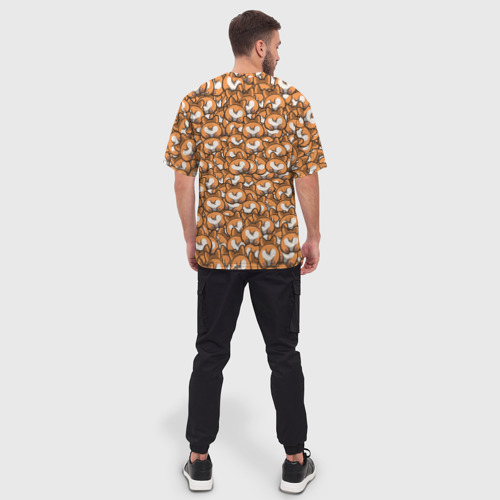 Мужская футболка oversize 3D Попки Корги, цвет 3D печать - фото 4