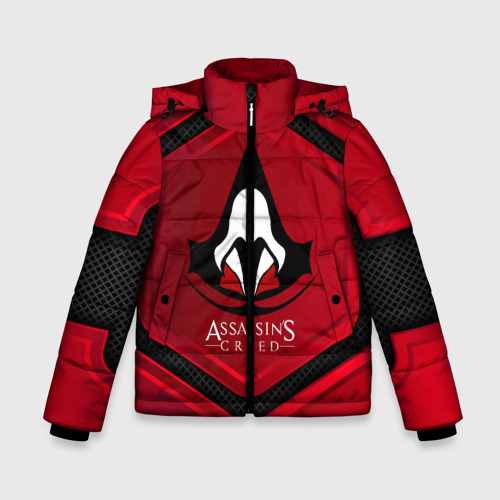 Зимняя куртка для мальчиков 3D Assasin's Creed, цвет светло-серый