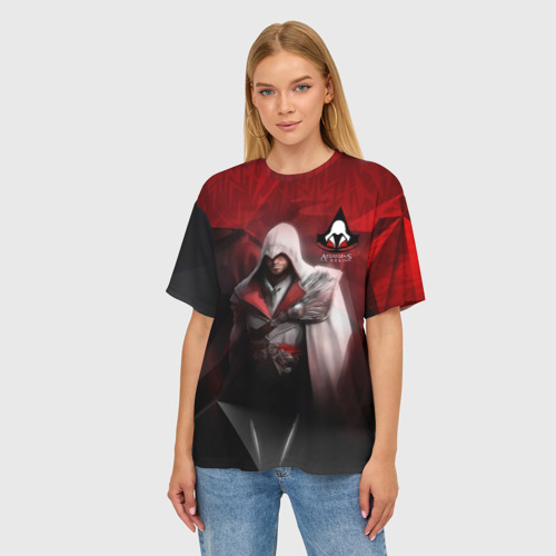 Женская футболка oversize 3D Assasin's Creed, цвет 3D печать - фото 3