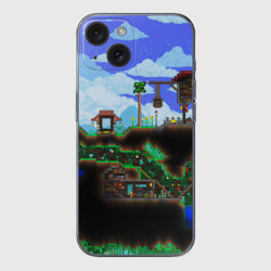 Чехол для iPhone 15 силиконовый с защитой камеры Terraria