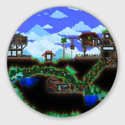 Круглый коврик для мышки Terraria