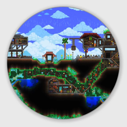 Круглый коврик для мышки Terraria