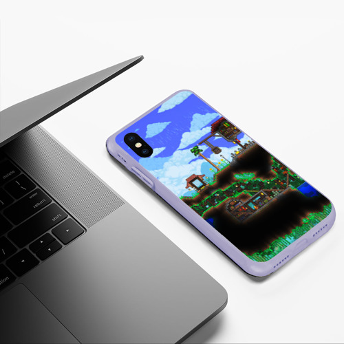 Чехол для iPhone XS Max матовый Terraria, цвет светло-сиреневый - фото 5