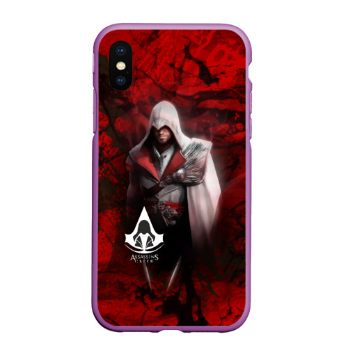 Чехол для iPhone XS Max матовый Assasin's     creed, цвет фиолетовый