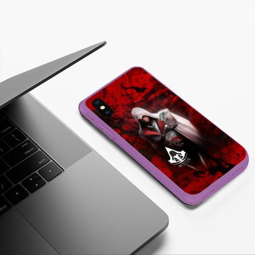 Чехол для iPhone XS Max матовый Assasin's     creed, цвет фиолетовый - фото 5