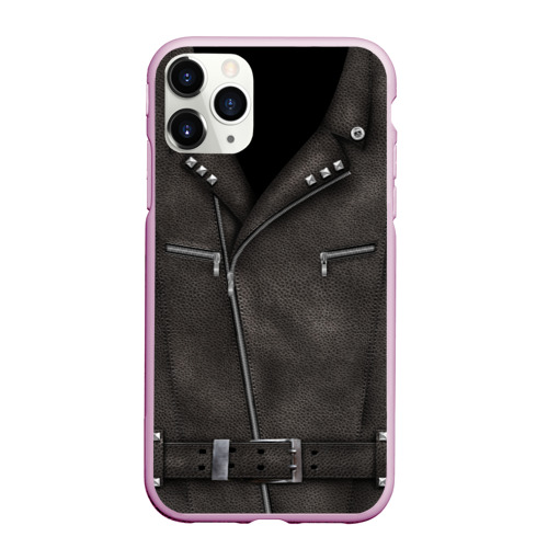 Чехол для iPhone 11 Pro Max матовый Косуха Байкерская, цвет розовый