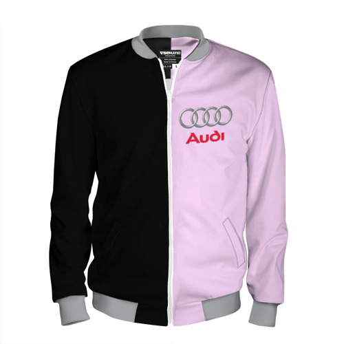 Мужской бомбер 3D Audi Pink Ауди, цвет меланж