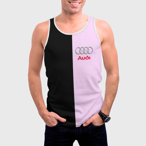 Мужская майка 3D Audi Pink Ауди, цвет 3D печать - фото 3