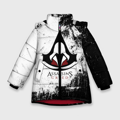 Зимняя куртка для девочек 3D Assasin's Creed, цвет красный