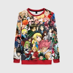 Женский свитшот 3D Аниме коллаж