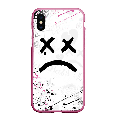 Чехол для iPhone XS Max матовый LIL Peep, цвет малиновый