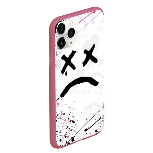 Чехол для iPhone 11 Pro Max матовый LIL Peep, цвет малиновый - фото 3