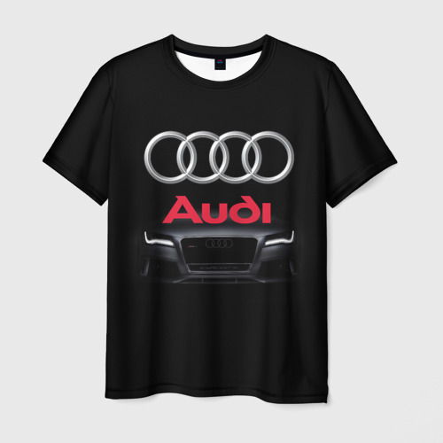 Мужская футболка с принтом Audi Ауди, вид спереди №1