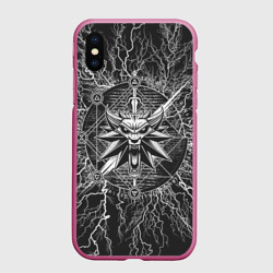 Чехол для iPhone XS Max матовый The Witcher logo gray neurons