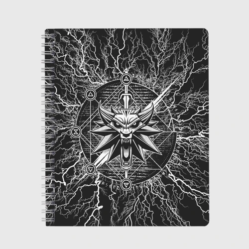 Тетрадь The Witcher logo gray neurons