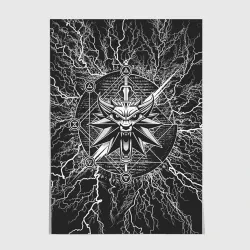 Постер The Witcher logo gray neurons