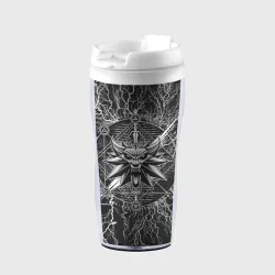 Термокружка-непроливайка The Witcher logo gray neurons