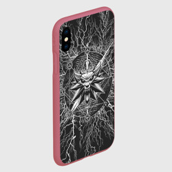 Чехол для iPhone XS Max матовый The Witcher logo gray neurons - фото 2