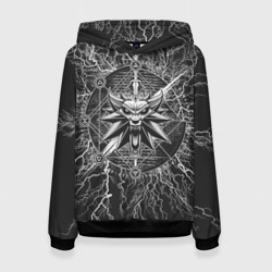 Женская толстовка 3D The Witcher logo gray neurons