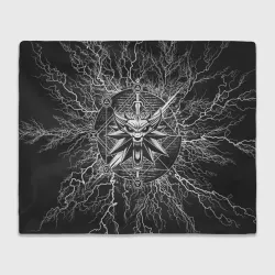 Плед 3D The Witcher logo gray neurons