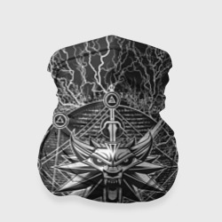 Бандана-труба 3D The Witcher logo gray neurons