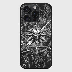Чехол силиконовый для Apple iPhone 15 Pro матовый The Witcher logo gray neurons