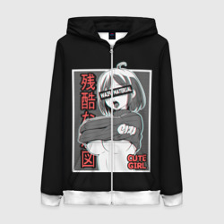 Женская толстовка 3D на молнии Ahegao waifu material