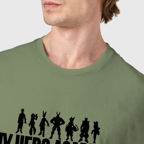 Мужская футболка хлопок с принтом My Hero Academia лого с героями, фото #4