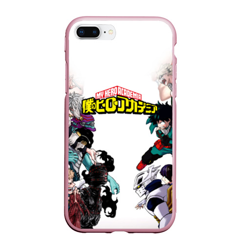 Чехол для iPhone 7Plus/8 Plus матовый My Hero Academia противостояние, цвет розовый