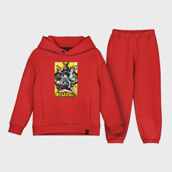 Детский костюм хлопок Oversize My Hero Academia все Герои на желтом