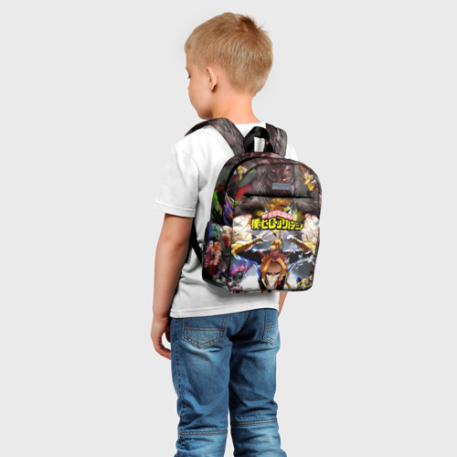 Детский рюкзак 3D с принтом MY HERO ACADEMIA коллаж из героев, фото на моделе #1