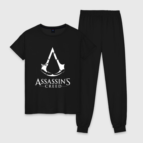 Женская пижама хлопок Assassin's Creed, цвет черный