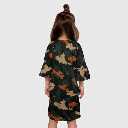Детское платье 3D с принтом С 23 февраля граната, вид сзади #2