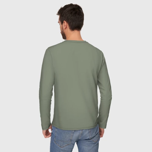 Мужской лонгслив хлопок с принтом Влюбленные Авокадо, вид сзади #2