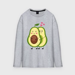 Женский лонгслив oversize хлопок Влюбленные Авокадо