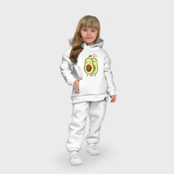 Костюм с принтом Влюбленные Авокадо для ребенка, вид на модели спереди №4. Цвет основы: белый