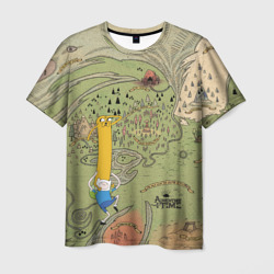 Мужская футболка 3D Adventure time. Map
