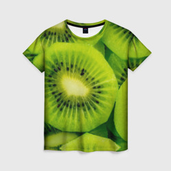 Женская футболка 3D Зеленый киви