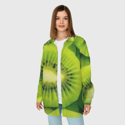 Женская рубашка oversize 3D Зеленый киви - фото 2