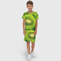 Детский костюм с шортами 3D Зеленый киви - фото 2