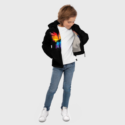 Зимняя куртка для мальчиков 3D с принтом Бабочка, вид сбоку #3