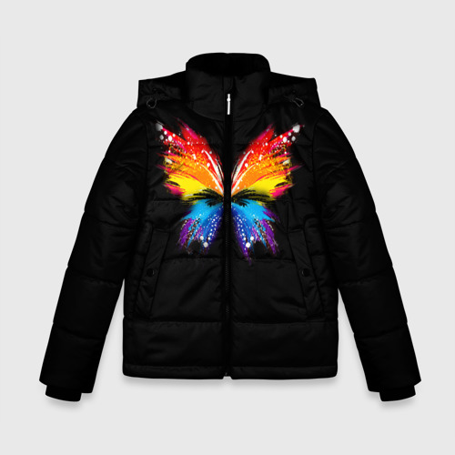 Зимняя куртка для мальчиков 3D с принтом Бабочка, вид спереди #2