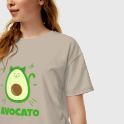 Женская футболка хлопок Oversize Авокадо Авокато - фото 2