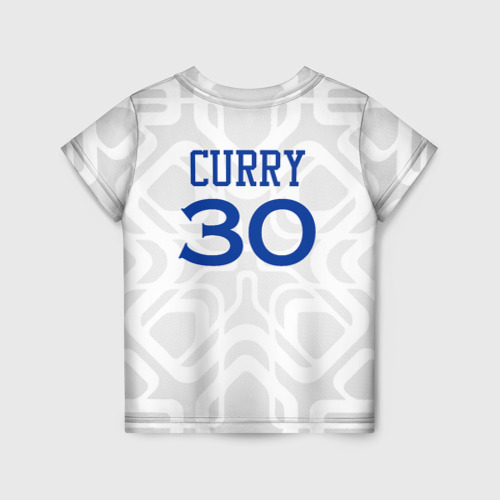 Детская футболка с принтом Golden State Warriors - 30 number Stephen Curry, вид сзади №1