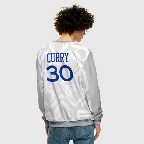 Мужской свитшот 3D Golden State Warriors - 30 number Stephen Curry, цвет меланж - фото 4