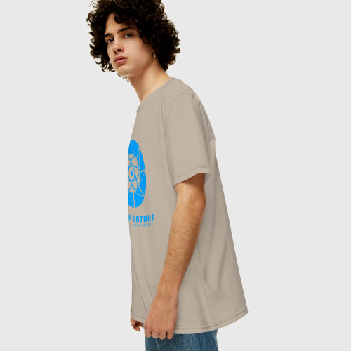 Мужская футболка хлопок Oversize Portal, цвет миндальный - фото 5