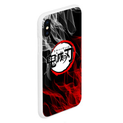 Чехол для iPhone XS Max матовый Kimetsu no Yaiba встретилось пламя - фото 2